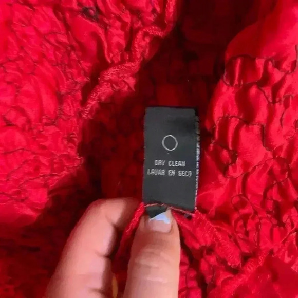 Scarlett Nite vintage 80’s red satin look sequined zip-up jacket 1X - Picture 8 of 8